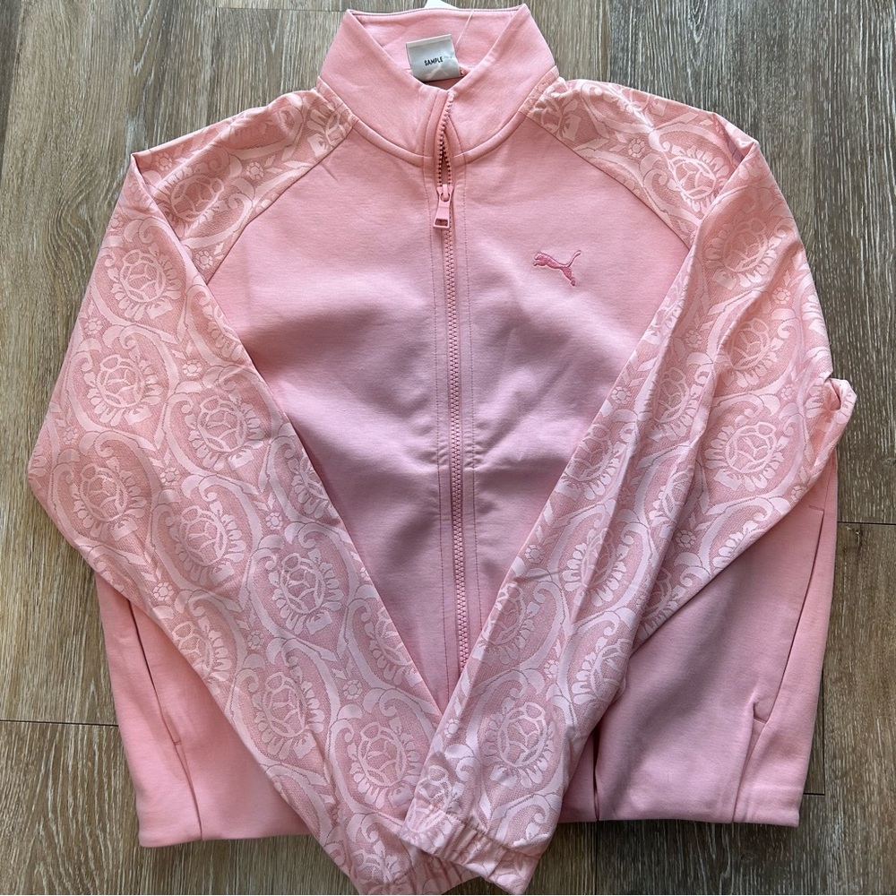 Puma Light Pink Patterned Track Jacket